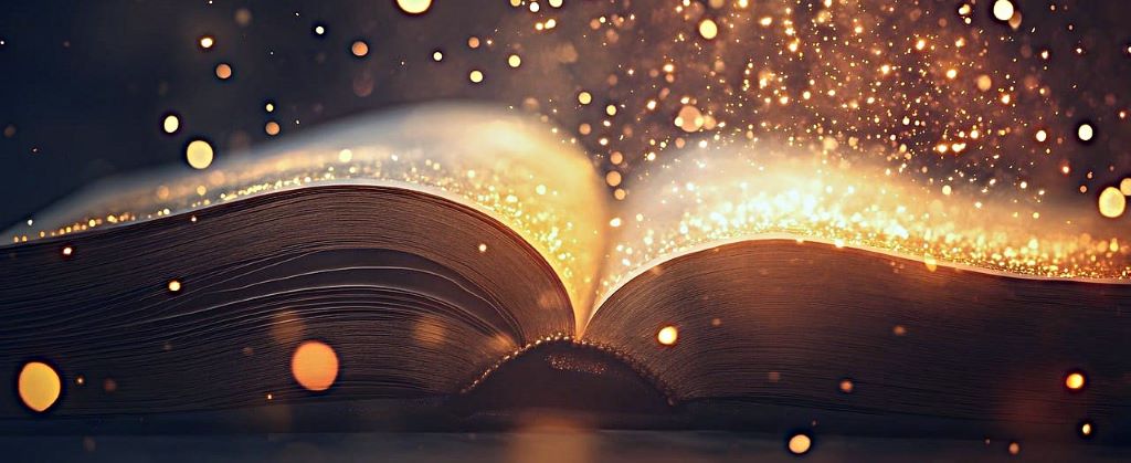 The open book glittring