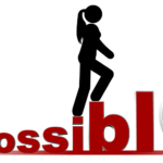 A woman steping on above the possible